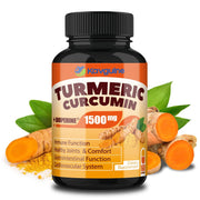 Kavguine turmeric bottle and label highlighting organic ingredients for daily joint comfort potential.