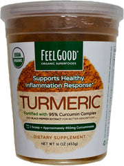 Kaxilu Feel Good Turmeric bottle, ready for daily soups or smoothies.