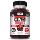 Kaya Naturals Collagen Gummy bottle front view, convenient daily beauty support with strawberry flavor.
