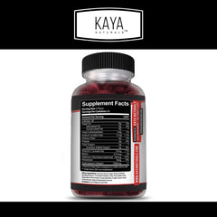 Kaya Naturals Collagen Gummy texture closeup, chewy goodness for skin and joint wellness.