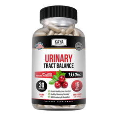 Kaya Naturals D-Mannose bottle with cranberry supports urinary balance.