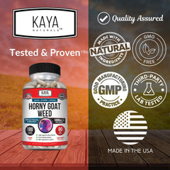 Kaya Naturals ginseng capsules on a bottle showcasing energy and focus potential.