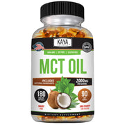 Kaya Naturals MCTOil 2000mg bottle with coconut-derived fats for daily energy support