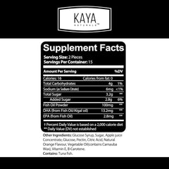 Close-up of Kaya Naturals Omega-3 gummies showing easy-to-take texture.