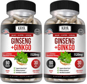 Kaya Naturals Red Panax Ginseng bottle front may support daily focus and mental clarity.