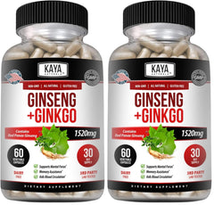 Kaya Naturals Red Panax Ginseng bottle front may support daily focus and mental clarity.