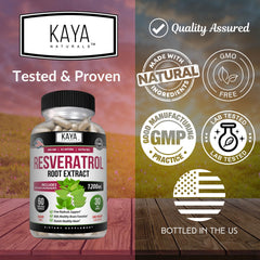 Kaya Naturals Resveratrol capsule close-up on a clean surface