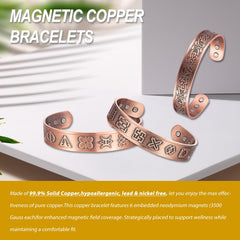 KENLANO copper bracelet magnetic 6 magnets provides consistent magnetic coverage for daily wear.