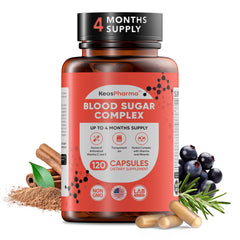 KeosPharma Blood Sugar Complex bottle front view for daily wellness.