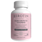 Kerotin Hair Growth Vitamins bottle shows ingredient-focused formula for hair support