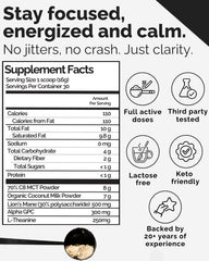 Keto Brainz cuchara medidora mostrando dosis para enfoque sostenido.
