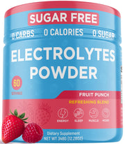 Keto Vitals Electrolytes powder tub shows flavors for hydration