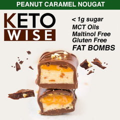 Keto Wise Fat Bombs chocolate close-up highlighting glossy shell