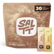 Keto Chow SALTT cocoa packets front show compact hydration for travel
