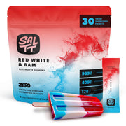 Keto Chow SALTT electrolytes powder pours into a glass for refreshing hydration.