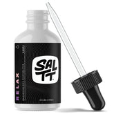 Keto Chow SALTT Relax magnesium drops bottle on counter for easy dosing.