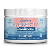 Ketoland Raw Minerals Glycine bottle for daily hydration and mineral balance.