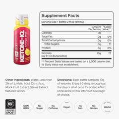 Ketone-IQ Raspberry Lemonade shot pours, delivering steady ketone energy without jitters.