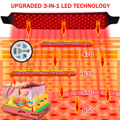 KETYWHA belt 660nm beads closeup highlights targeted red light exposure.