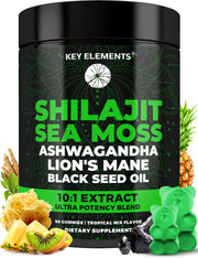KEY ELEMENTS Himalayan Shilajit Gummies with tropical flavor for daily wellness.
