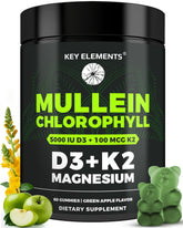 Key Elements Mullein-Chlorophyll gummies bottle showing daily wellness support