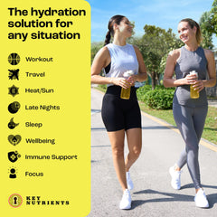 KEY NUTRIENTS electrolytes lemonade pack label close-up highlighting ingredients