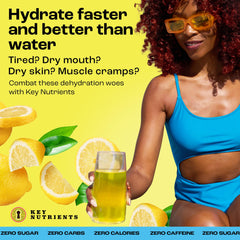 KEY NUTRIENTS electrolytes lemonade pack pour into a drink for on-the-go hydration