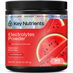 KEY NUTRIENTS watermelon electrolyte bottle for refreshing hydration without sugar.