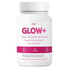 KFASJON Jovi Glow+ bottle with gummies for radiant skin