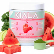 Kiala Nutrition Super Greens tub front with premium Spectra blend for daily wellness