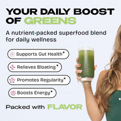 Kiala Nutrition Super Greens water mix action captures quick, refreshing greens drink
