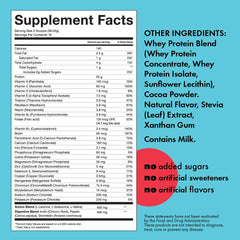 Kick Whey Protein Chocolate scoop illustrates 25 g protein per serving.