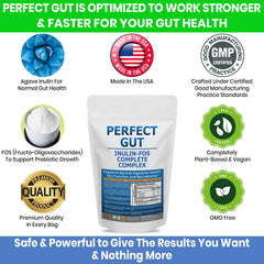 Perfect Gut powder being dispensed for easy prebiotic intake