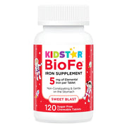 KidStar Nutrients BioFe bottle with chewy iron tablets for daily use