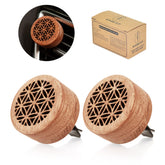 KILOSTEP essential oil car diffuser with rosewood exterior enhances car fragrance ambiance.