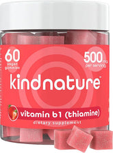 Kindnature Vitamin B1 Gummies strawberry bottle supports daily energy and focus.