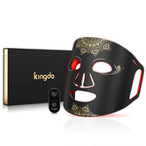 KINGDO Red Light Therapy Face Mask front view shows soft silicone comfort for home use.