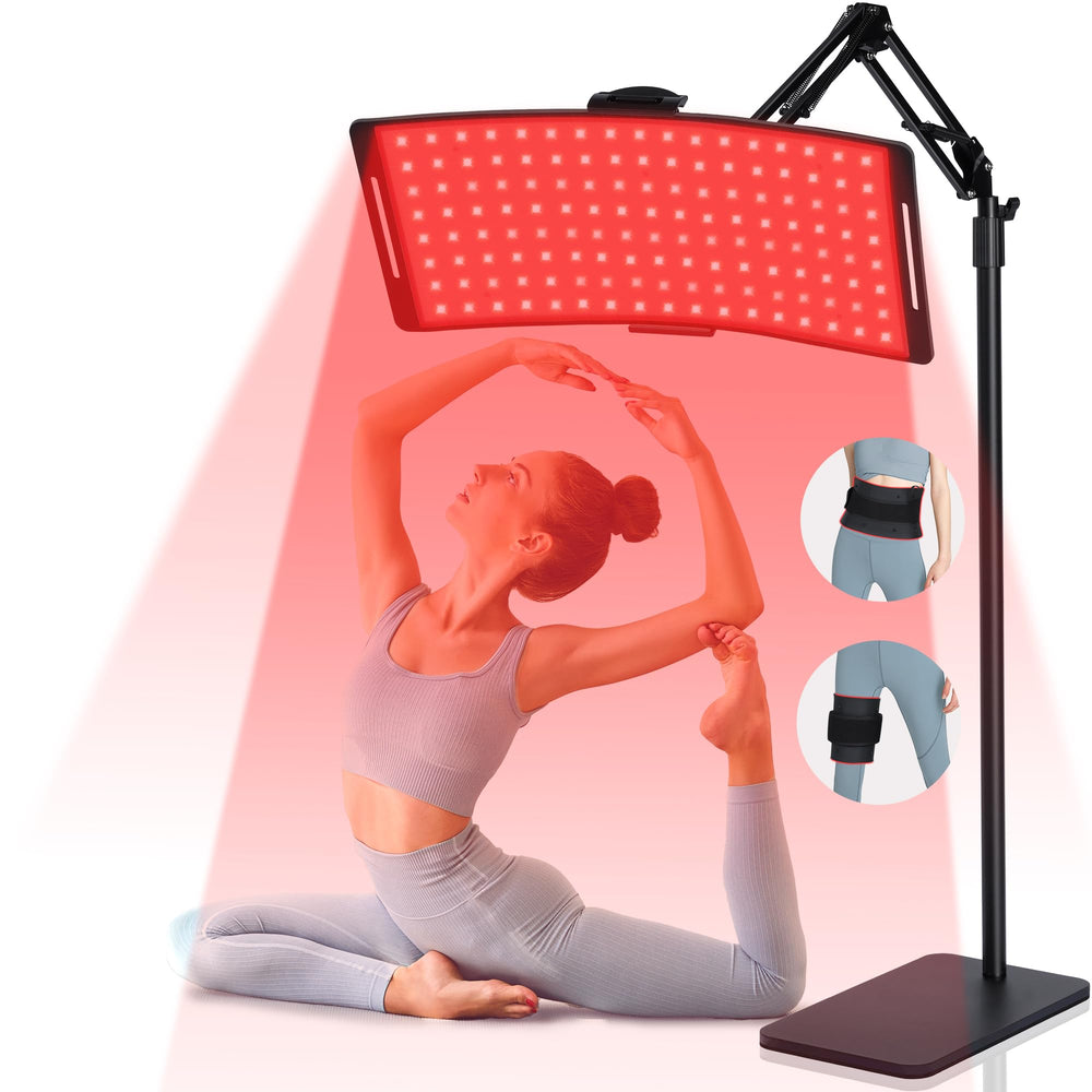 KingPavonini red light lamp on adjustable stand for targeted skin and muscle relief