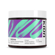 Kion Aminos mixed-berry bottle front signaling a complete amino acid blend.