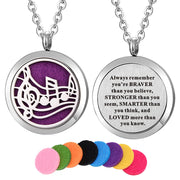 Kisseason stainless steel music note locket pendant for portable aromatherapy diffusion.