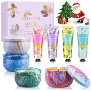 KIYTARBOO gift basket with candles and hand creams for relaxing evenings.