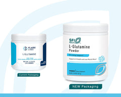 SFI Health Klaire L-Glutamine scoop in bottle for convenient serving