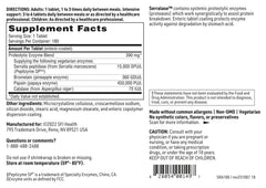 Serralase enzyme blend with bromelain and papain for broader action.