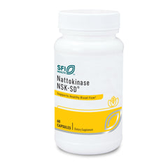 Klaire Labs Nattokinase NSK-SD bottle shown for convenient cardiovascular support.