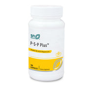 Klaire Labs SFI Health P-5-P Plus bottle pour shows easy-to-dispense capsules for daily use.