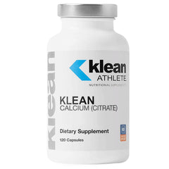 Klean Athlete Klean Calcium Citrate bottle front highlights bone support for athletes.