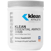 Klean Athlete Klean Essential Aminos + HMB orange cream bottle front for lean muscle support