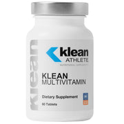 Klean Athlete Klean Multivitamin bottle closeup highlighting essential nutrients for athletes.