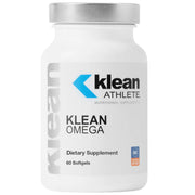 Klean Omega bottle closeup shows pure fish oil for cardiovascular support
