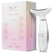 KLY Beauty Face & Neck Massager in white with 7-color LED modes for radiant skin
